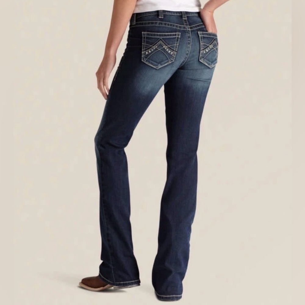 Ariat Spitfire Dark Wash Bootcut Jeans with Embellished Back Pockets